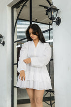 White Tiered Mini Dress